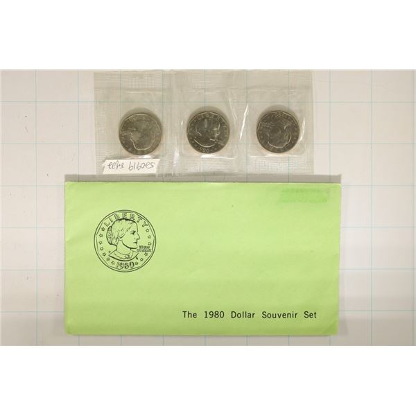 1980-P/D/S SBA DOLLAR SOUVENIR SET IN ENVELOPE