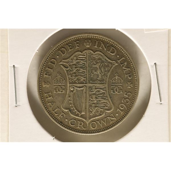 1935 GREAT BRITAIN SILVER HALF CROWN .2273 OZ. ASW