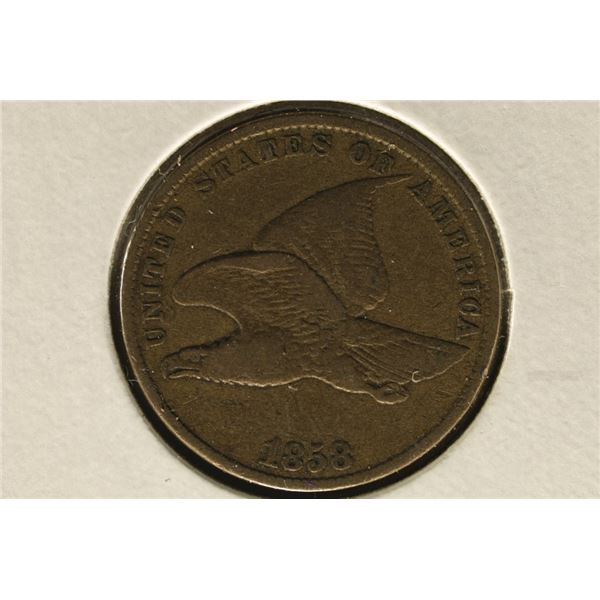 1858 FLYING EAGLE CENT 2025 REDBOOK RETAIL IS $45