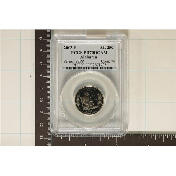 2003-S ALABAMA QUARTER PCGS PR70 DCAM