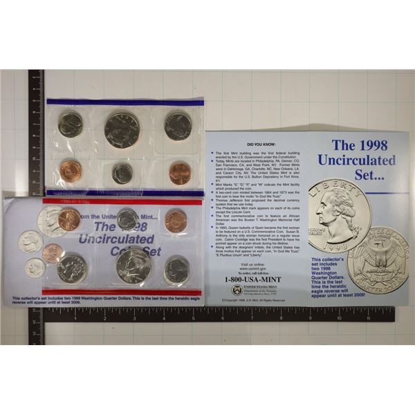 1998 US MINT SET (UNC) P/D (WITH ENVELOPE) AND