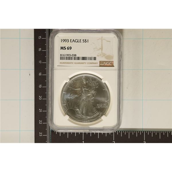 1993 AMERICAN SILVER EAGLE NGC MS69