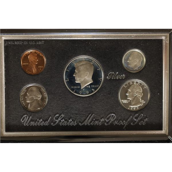 KEY DATE 1995 US SILVER PROOF SET (WITH BOX) AND