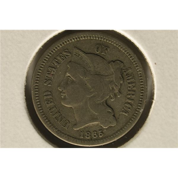 1865 US THREE CENT PIECE (NICKEL)