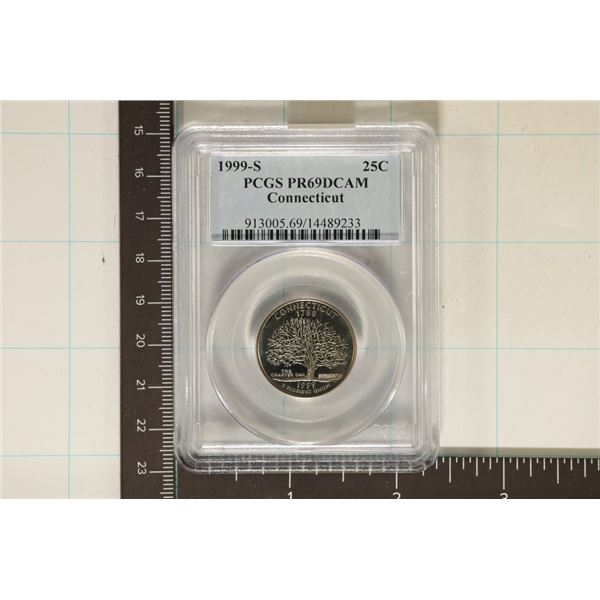 1999-S CONNECTICUT QUARTER PCGS PR69 DCAM