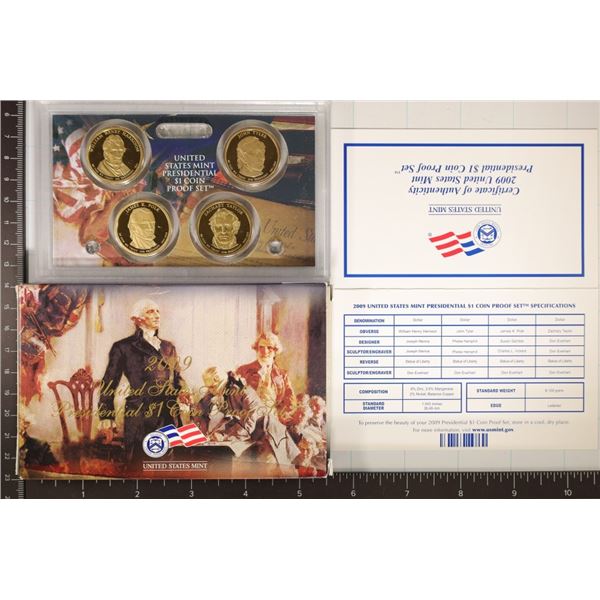 2009 US PRESIDENTIAL DOLLAR 4 COIN PF SET IN BOX &