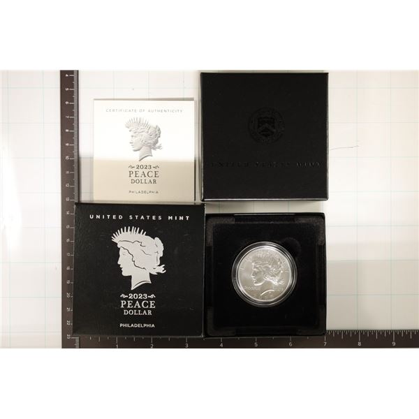 2023-P PEACE SILVER DOLLAR UNC WITH CERTIFICATE