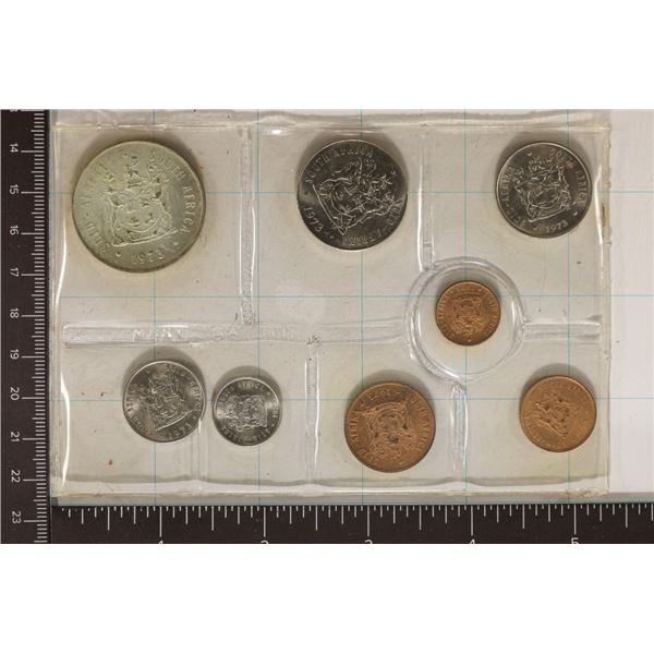 1973 SOUTH AFRICA 8 COIN UNC SET: 1 RAND IS SILVER