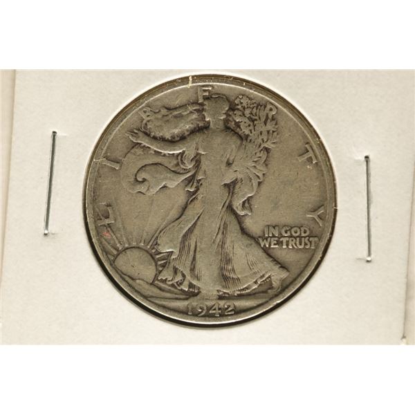 1942-S SILVER WALKING LIBERTY HALF DOLLAR