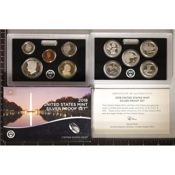 2018 US SILVER PROOF SET (WITH BOX) AND CERT.