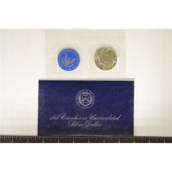 1974 IKE SILVER DOLLAR (BLUE PACK)