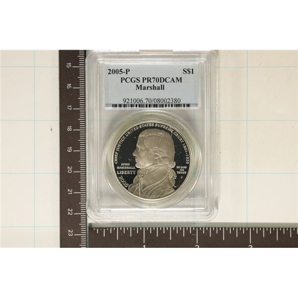 2005-P MARSHALL US SILVER DOLLAR PCGS PR70 DCAM
