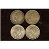 Image 2 : 1928, 40, 44 & 1945 NETHERLANDS SILVER 25 CENTS