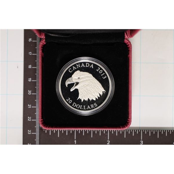 2013 $20 FINE SILVER COIN THE BALD EAGLE-PORTRAIT