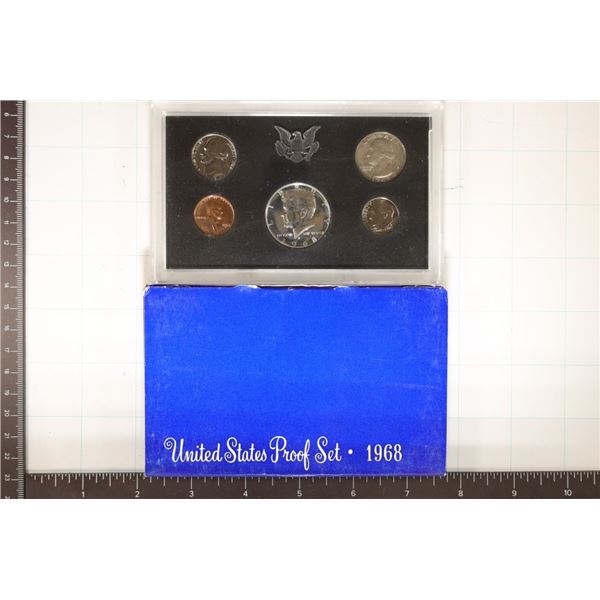 1968 US PROOF SET WITH BOX, 40% SILVER JFK HALF