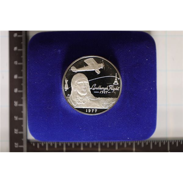 1977 SILVER SAMOA $1PROOF OF LINDBERGH FLIGHT