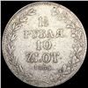 Image 2 : 1836 Poland Silve1 1/2 Rubles LIGHTLY CIRCULATED