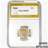 Image 1 : 1880 Shield Nickel PGA MS65+
