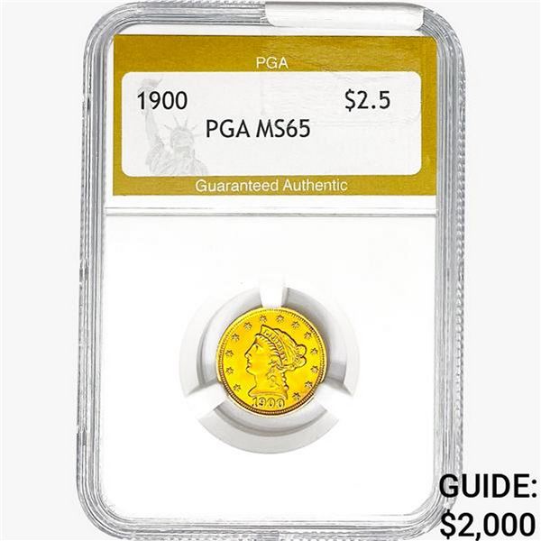 1900 $2.50 Gold Quarter Eagle PGA MS65