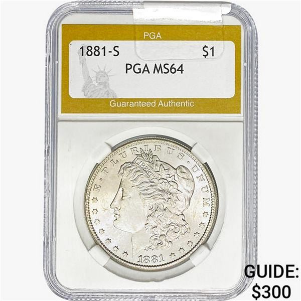 1881-S Morgan Silver Dollar PGA MS64
