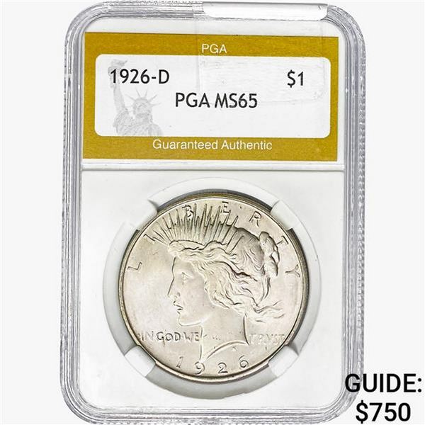 1926-D Silver Peace Dollar PGA MS65