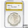 Image 1 : 1883-CC Morgan Silver Dollar PGA MS65