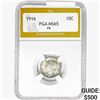 Image 1 : 1916 Mercury Silver Dime PGA MS65 FB