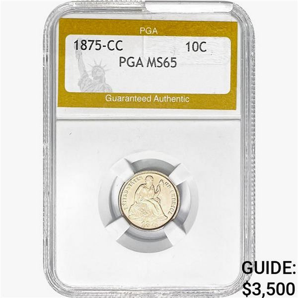 1875-CC Seated Liberty Dime PGA MS65