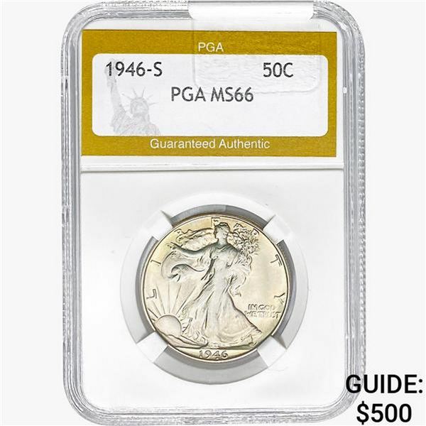 1946-S Walking Liberty Half Dollar PGA MS66