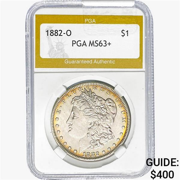 1882-O Morgan Silver Dollar PGA MS63+