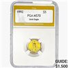 Image 1 : 1992 1/10oz $5 AGE PGA MS70