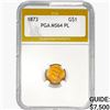Image 1 : 1873 Rare Gold Dollar PGA MS64 PL