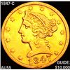 Image 1 : 1847-C $5 Gold Half Eagle HIGH GRADE