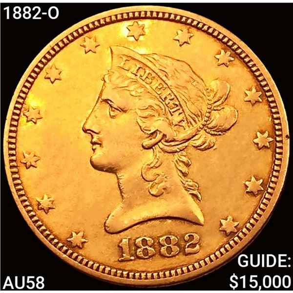1882-O $10 Gold Eagle CHOICE AU