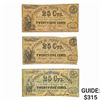 Image 1 : [3] 1862&1863 25C State of N. Carolina Frac. Notes