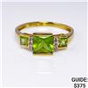 Image 1 : 10K yg Diamond & Peridot Ring Size 7