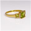Image 4 : 10K yg Diamond & Peridot Ring Size 7