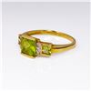 Image 5 : 10K yg Diamond & Peridot Ring Size 7