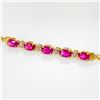 Image 7 : 10k yg 7 inch Ruby & Diamond Bracelet