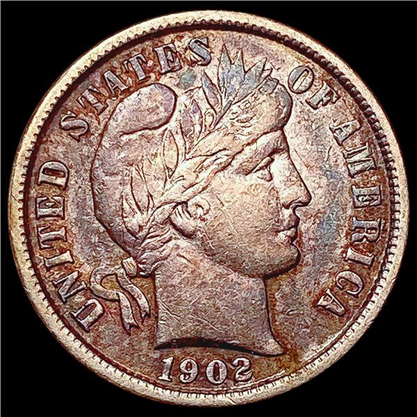 1902 Barber Dime CHOICE AU