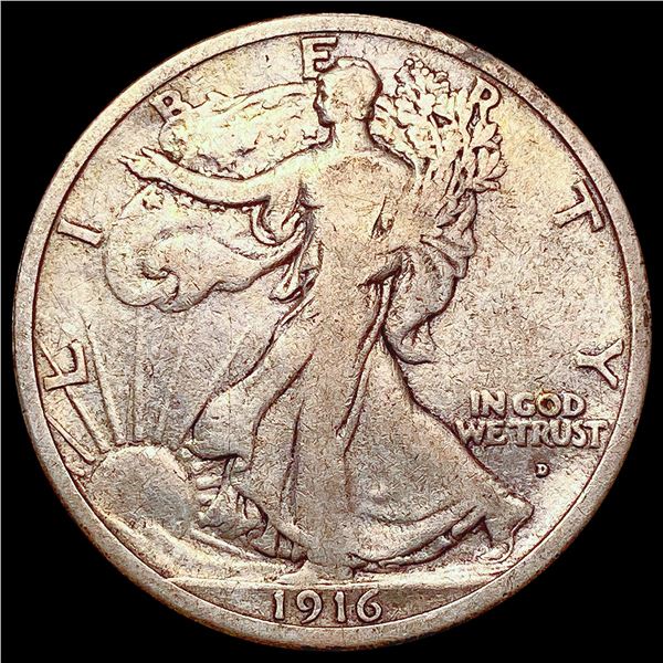 1916-D Walking Liberty Half Dollar NICELY CIRCULATED