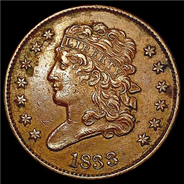 1833 Classic Head Half Cent CLOSELY UNCIRCULATED