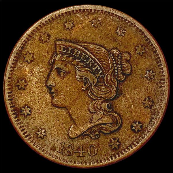 1840 Braided Hair Large Cent NEARLY UNCIRCULATED