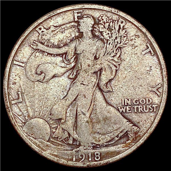 1918-D Walking Liberty Half Dollar NICELY CIRCULATED