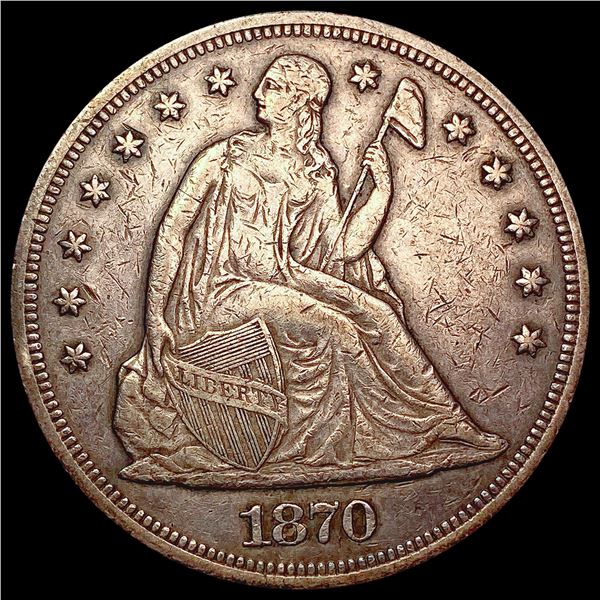 1870 Seated Liberty Dollar CLOSELY UNCIRCULATED