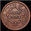 Image 2 : 1853 Braided Hair Half Cent CLOSELY UNCIRCULATED