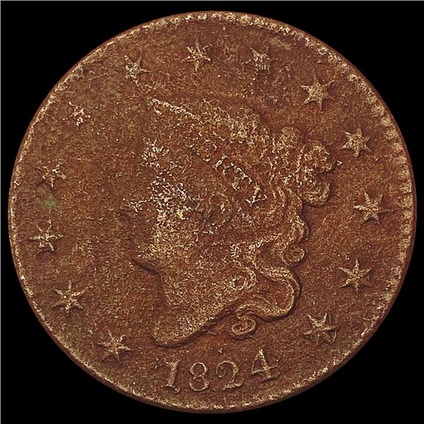 1824 Coronet Head Large Cent NICELY CIRCULATED