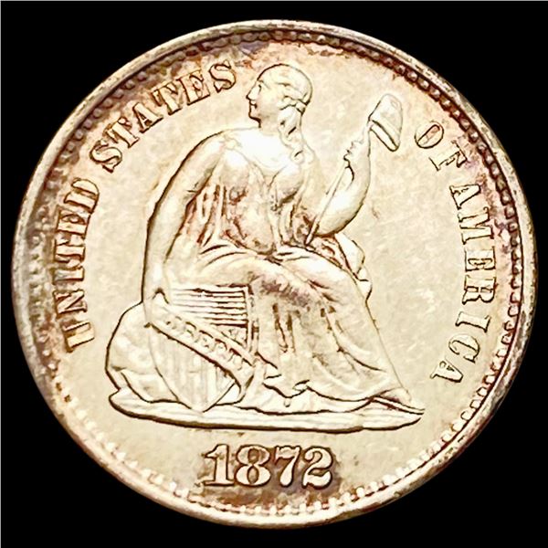 1872-S Below Seated Liberty Half Dime UNCIRCULATED