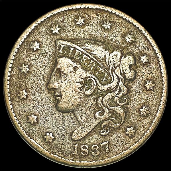 1837 Coronet Head Large Cent LIGHTLY CIRCULATED