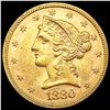 Image 1 : 1880 $5 Gold Half Eagle UNCIRCULATED